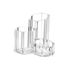 Clear Makeup Brush Holder, Acrylic Cosmetic Brushes Storage with 3 Sl HOK