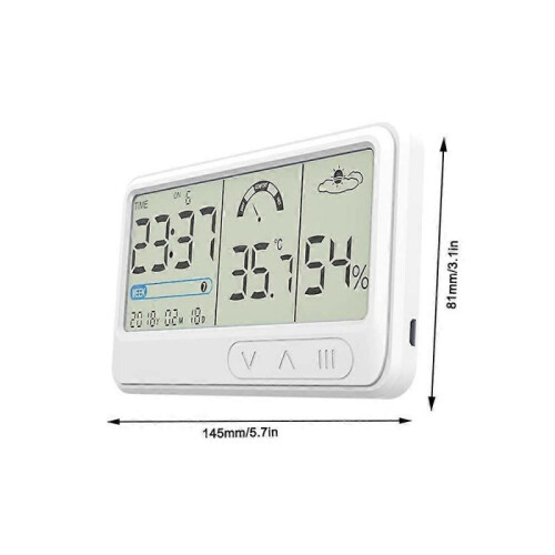 Thermometer Hygrometer Indoor Digital Thermo-Hygrometer with Large Digits and Time Date 2