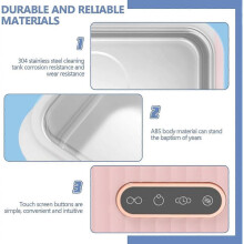 Ultrasonic, Low Noise Jewellery Cleaner Machine with 4 Timing Cleaning Settings(pink)