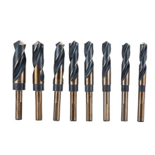 8 Piece Reduced Shank HSS Drill Bit Set, 14-25mm Metric High Speed Steel Twist Drill Bits, 1/2" Shank for Wood, Metal, Steel in Aluminum Case