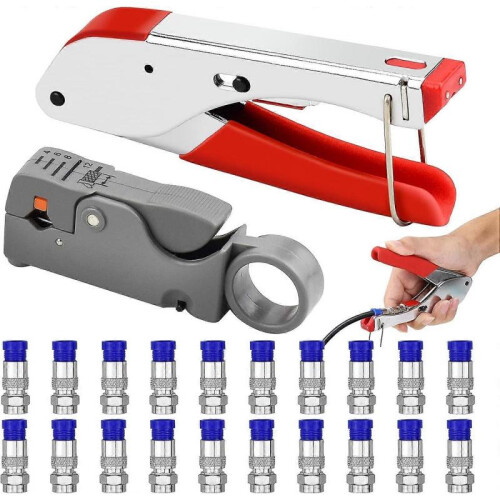 Plug Coaxial Cable Tool Rg59 Rg6 Double Blade Crimper Pliers