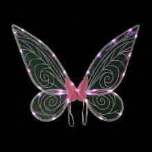 (Pink) Fairy Wings For Girls Adults Light Up Butterfly Wings Led Fairy Wings For Kids Women Halloween Cosplay