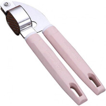 Garlic Press with Ergonomic Handle, Stainless Steel Garlic Press, 17cm Garlic Cutter(pink