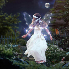 (white) Fairy Wings For Girls Adults Light Up Butterfly Wings Led Fairy Wings For Kids Women Halloween Cosplay