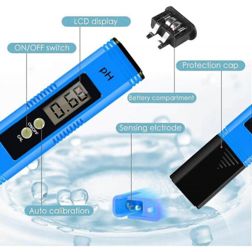 Digital PH Meter, PH Tester High-Density Water Quality Accurate Test Range 1