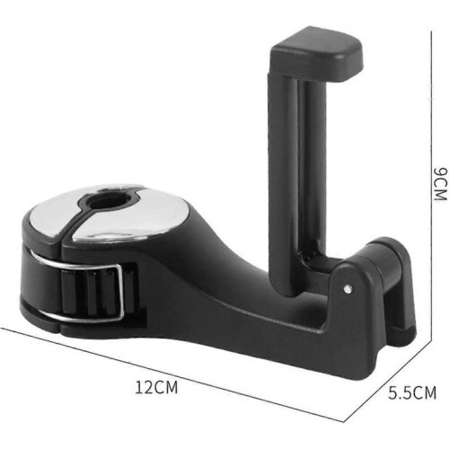 Headrest Bracket Car Hook, 2 in 1 Hook Mount Car Mobile Phone Bracket, Car Headrest Hook 2
