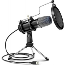 Gaming Microphone for PC Desktop with Tripod Stand & Pop Fil XDL