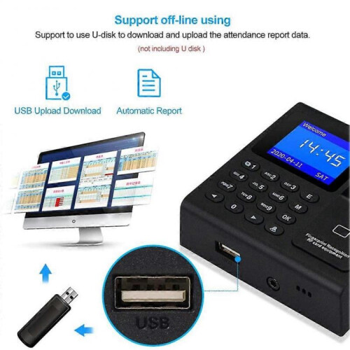 Biometric RFID Access Control System RFID Keypad USB Fingerprint System Electronic Time Clock Attendance Machine 1