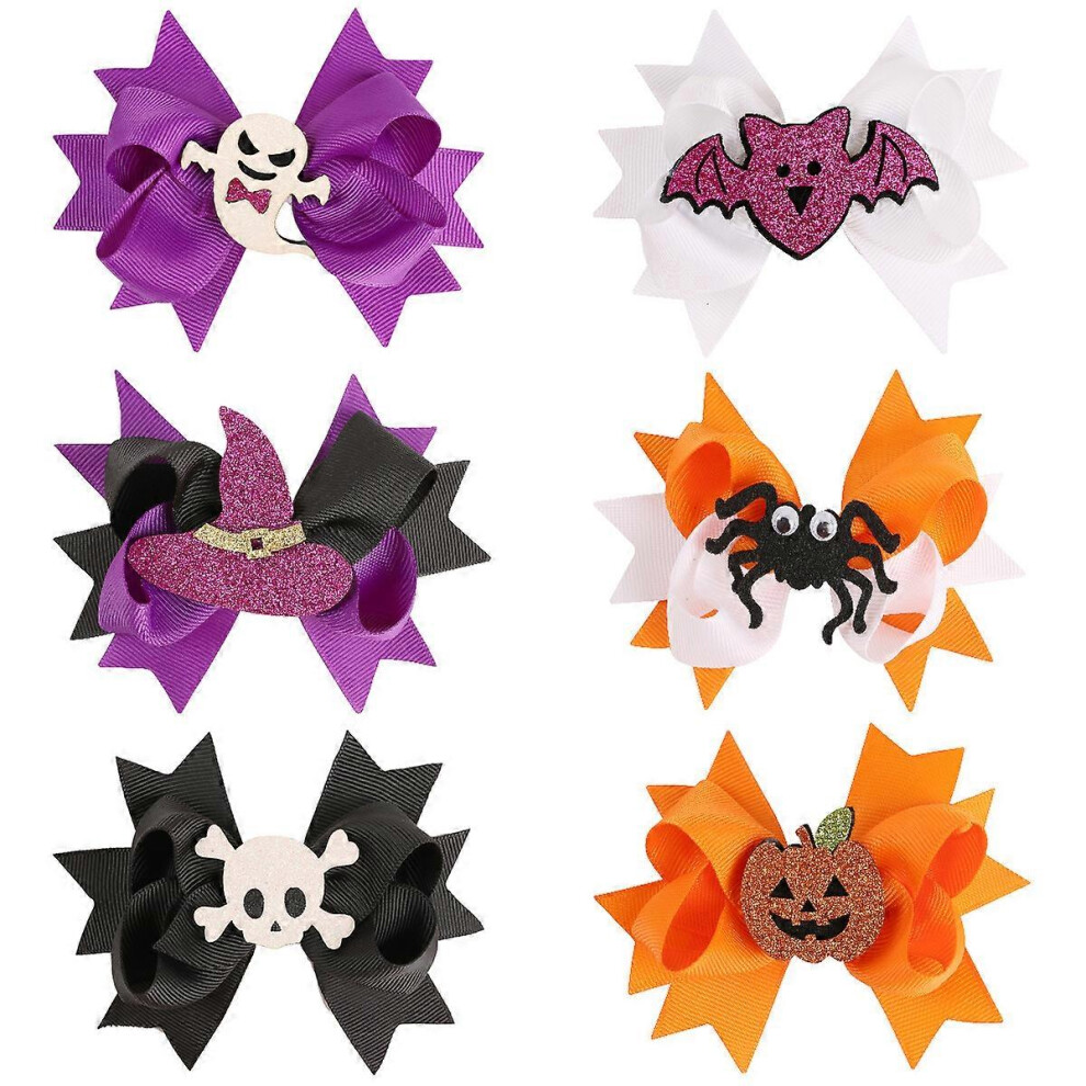 (As show, One size) Children's bow hairpin, Halloween accessories, cute little ghost accessories, girls' hair accessories