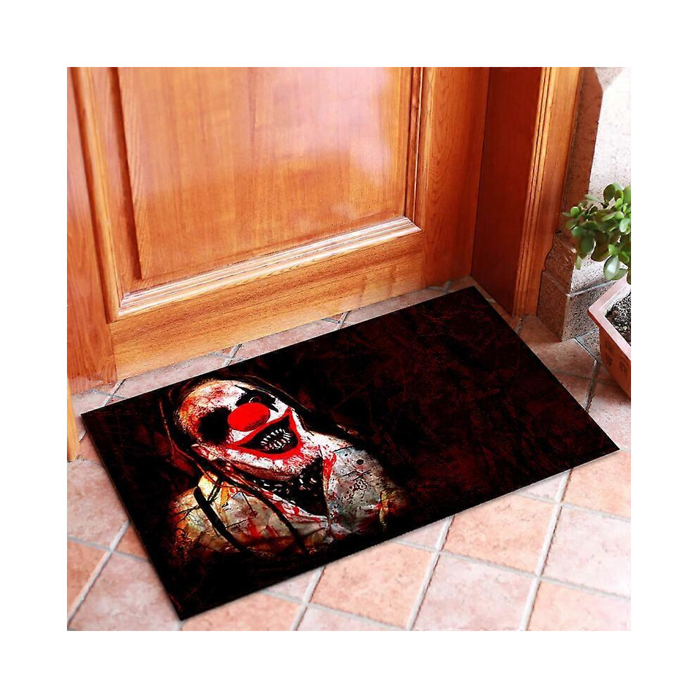 (As show, One size) 40*60cm Halloween Doormat, Halloween Clown Door Mat 3D Stereo Vision Doormat Horror Floor Mat Halloween 3D Non-Slip Halloween Indoor Entrance Mat