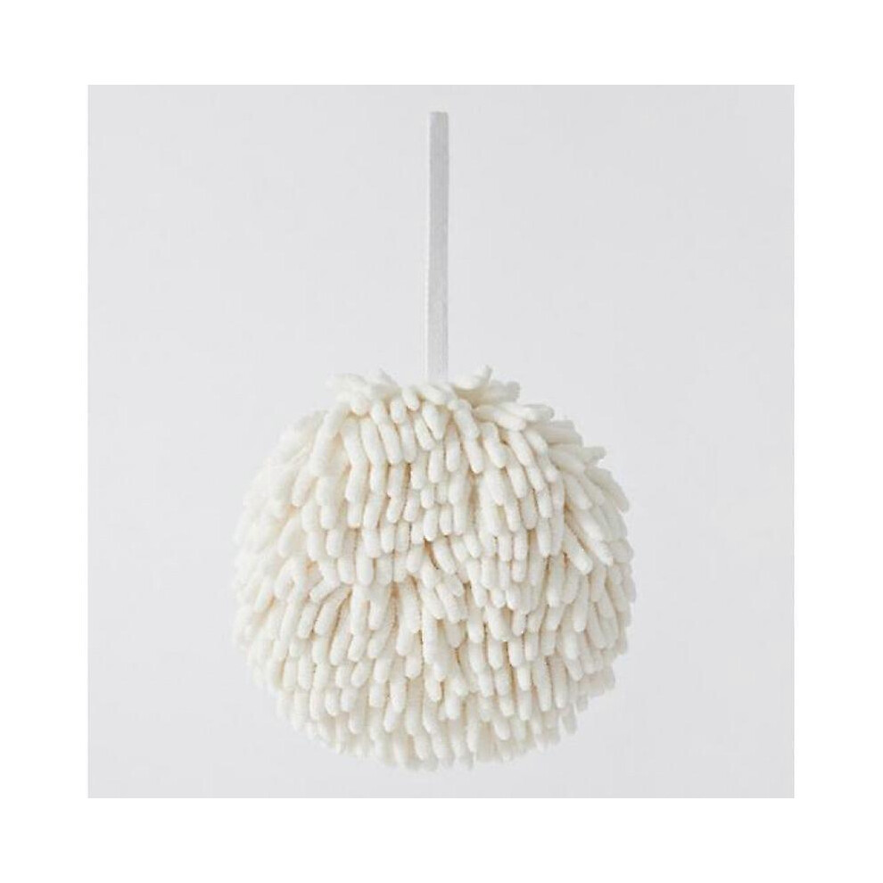 (As show, One size) White Thickened Chenille Fabrics Soft Bathroom Accessories Kitchen Hanging Quick Dry Cleaning Cloths New Quick Spherical Towels
