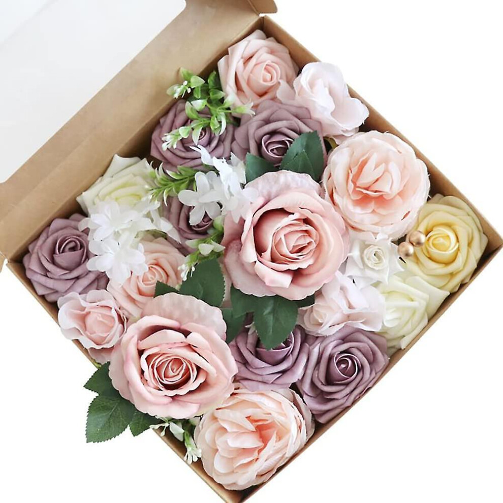 (As show, One size) Artificial Flowers Fake Silk Flowers For Diy Bouquets Centerpieces Arch Arrangements Party Baby Shower Home Decorations (purple Pink Peony)