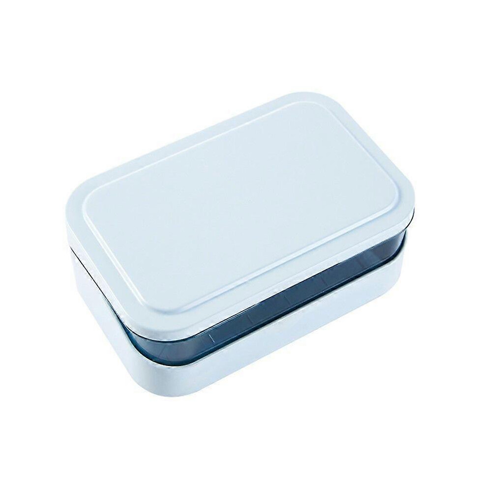 (As show, One size) Blue Soap Box with Lid and Removable Drip Tray - Portable - Rectangular Travel Soap Dish-image-OPC-PHQ5MXQ-NEW