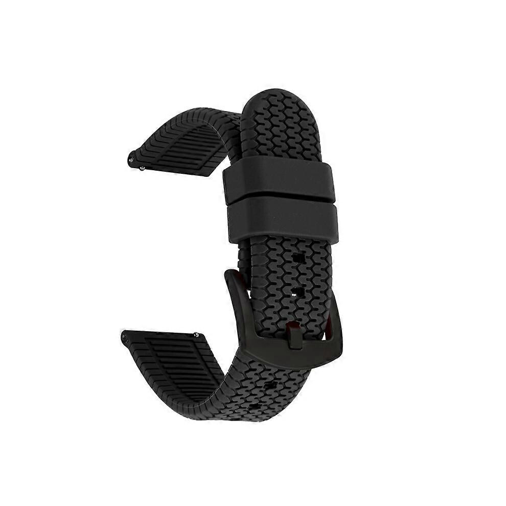 (As show, One size) One piece (black + black buckle, 22mm) Replacement Bands with Stainless Steel Buckle