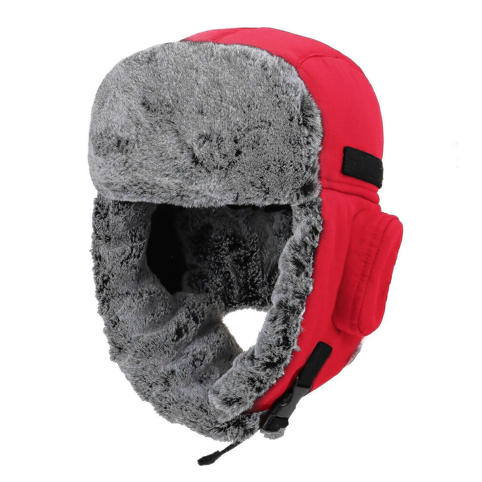 (As show, One size) Chunky Warm Trapper Hat for Men Women Winter Russian Hats Thick Plush Lined Waterproof Hunting Ski Hat