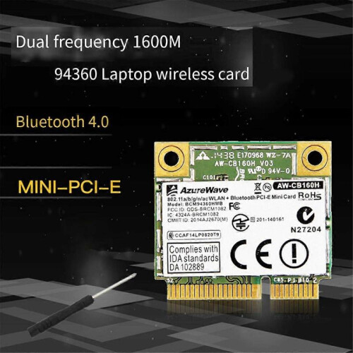 Broadcom Chip NIC BCM94360HMB Notebook Gigabit AC1300M Bluetooth 4.0 Wireless NIC PCI-E Interface NIC,C 1