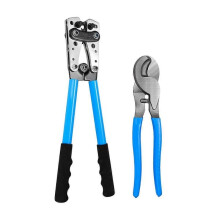 Battery Cable Crimping Tool for AWG 10-1 Copper Ring Lug with Cable Cutter, Heavy Duty Crimper for Wire Lugs -50B