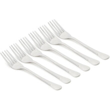 6pcs Stainless Steel Dinner Fork - Large Silver Table Forks Elegant Mirror Polished Metal Forks, For Home, Kitchen And Restaurant