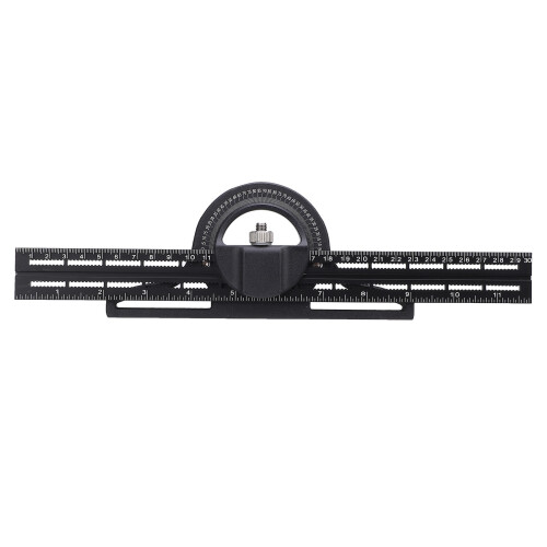 Multifunktionales 300 mm schwarzer Aluminium-Winkellineal mit Bevel-Protractor 2