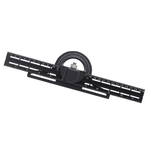 Multifunktionales 300 mm schwarzer Aluminium-Winkellineal mit Bevel-Protractor