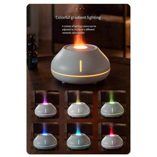 New Colorful Flame Aromatherapy Machine Desktop Air Humidifier Home Diffuser Aromatherapy Machine,Black 2