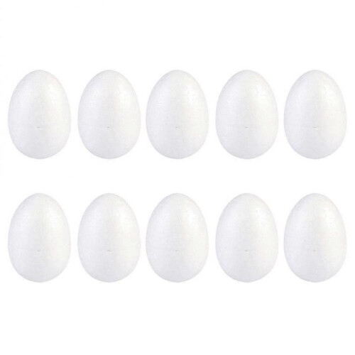 (Size 2, White) 100pcs 7cm IY Painting Eggs Solid Egg Easter Supplies for Kids Children