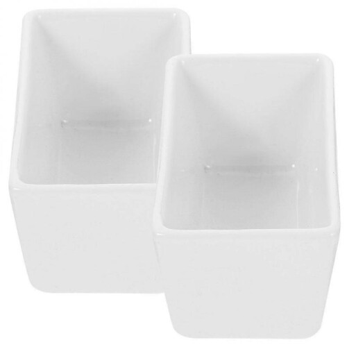 2pcs Ceramic Sugar Packet Holder Rectangular Sugar Container White Coffee Canister Porcelain Candy Bowl Farmhouse Storage Container for Kitchen 1
