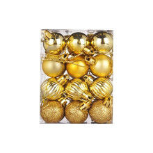 (Gold) 24Pcs Christmas Tree Balls Hanging Decorations Baubles Party Xmas Home Ornaments