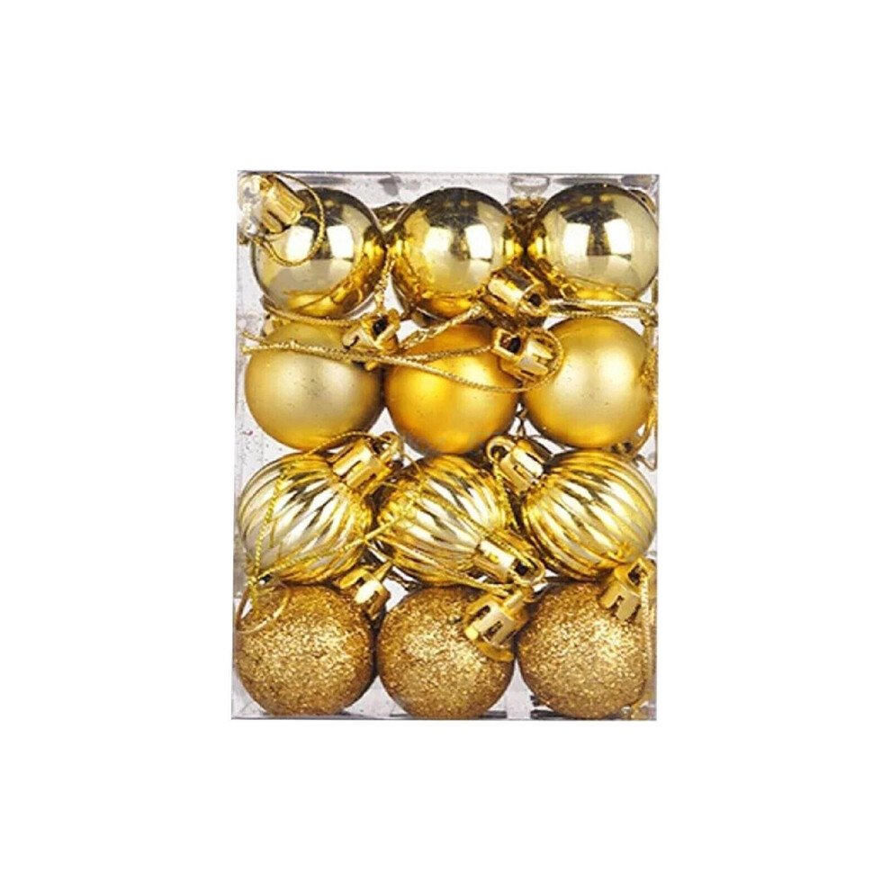 (Gold) 24Pcs Christmas Tree Balls Hanging Decorations Baubles Party Xmas Home Ornaments Gold