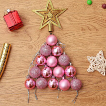 (Rose Red) 24Pcs Christmas Tree Balls Hanging Decorations Baubles Party Xmas Home Ornaments Hot
