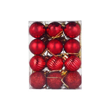 (Red) 24Pcs Christmas Tree Balls Hanging Decorations Baubles Party Xmas Home Ornaments Hot