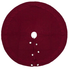1pc Christmas Tree Dress Imitation Knitted Wool Christmas Tree Skirt Nonwovens Christmas Tree Apron Creative Christmas Tree Decorations Claret-red