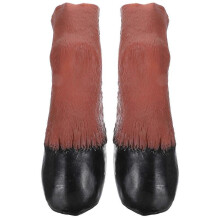 1 Pair Latex Rubber Horse Hooves Gloves Animal Glove Halloween Party Adult Costume Props (Light Brown)