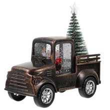 Battery Operated Snow Globes Glowing Christmas Statue Farmhouse Truck Decor Tabletop Christmas Light