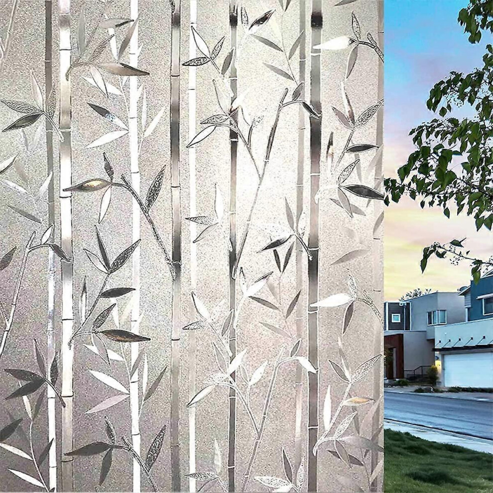 (As show, One size) 45x200CM Blackout Window Film, Anti Peek Window Film, Anti UV Privacy Screen, Non-Adhesive Electrostatic Window Film, Decorative Window Film for Offic