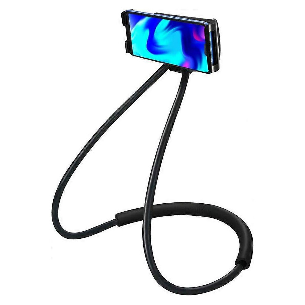 (As show, One size) Universal Phone Neck Holder, 70cm, Neck Lazy Holder, Phone Holder Around Neck for Putting Cell Phone (Black)