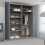 MN Furniture (Grey, 150cm) Modern Sliding Wardrobe with Mirror Doors 2