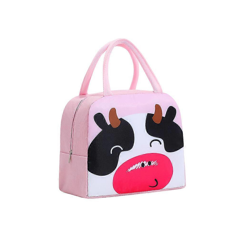 (As show, One size) Kids Lunch Bag, School Lunch Bag, (Pink Calfskin) 5L Lunchbox Cooler Bag, Cooler Bag, Small Picnic Cooler Bag for Kids, Dinosaur Cooler Bag