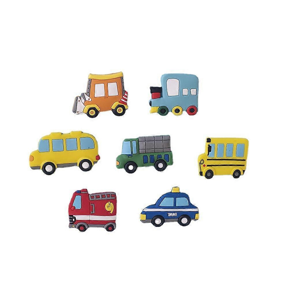 (As show, One size) Creative cartoon soft glue fridge sticker, tile personality cute car fruit animal whiteboard children early education sticker