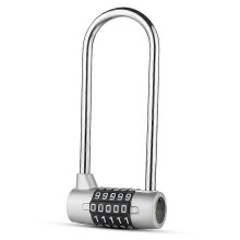 (As show, One size) 2.75 inch beams lock cabinet door password gym 5 combination lock solid resettable zinc alloy padlock