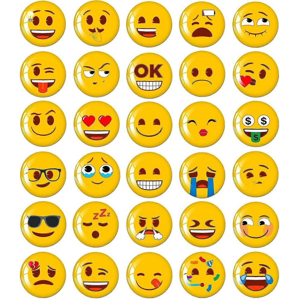 (As show, One size) 30 Emoji Magnets Emoji Magnet Fridge Magnet Decorative Whiteboard Classroom Lockers Dishwasher Cute and Funny Boy and Girl Favorit