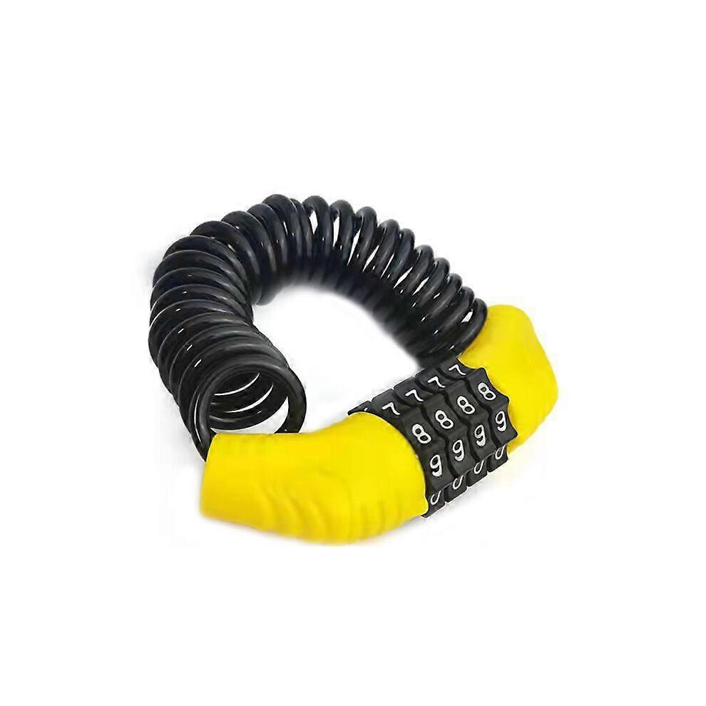 (As show, One size) Anti-theft Bike Padlock Motorcycle Helmet Jet Cable Code Ski Combination Scooter Anti-Theft Rolling Steel Saddle 4, 150cm Lightwei