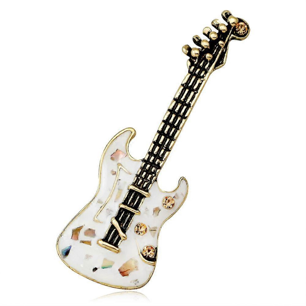 (As show, One size) 2 pcs Assorted with vintage band style vintage wind unisex guitar brooch instrument brooch pin