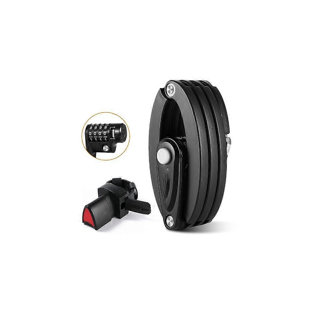 (As show, One size) Foldable Bike Lock with Holder, 4 Digit Combination Lock, 85cm Long, High Security Bike Lock, Foldable Lock for Mountain Bike, Roa-image-OPC-PHQ65FF-NEW