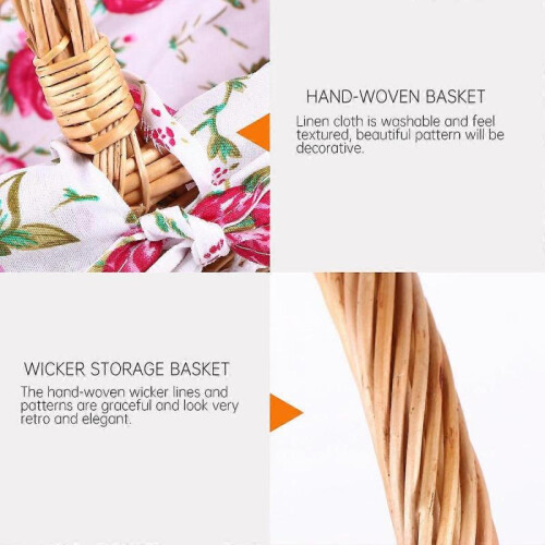 1 Pc Beautiful Fruit Holder Wicker Storage Box Hand-woven Flower Basket (S) 2