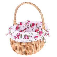 1 Pc Beautiful Fruit Holder Wicker Storage Box Hand-woven Flower Basket (S)