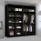 MN Furniture (Black, 203cm) Modern Sliding Wardrobe with Mirror Doors 2