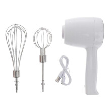 1pc Electric Hand Mixer Rechargeable Cordless Stainless Steel Egg Whisk