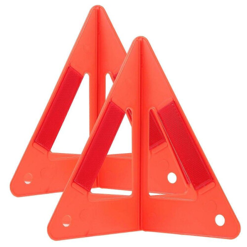 2 Sets Plastic Triangle Reflective Road Safety Kit Useful Car Road Warning Sign