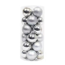 (B--Silver, 24 PCS) 24X Glitter Bright Christmas Tree Balls Ornament Baubles Xmas Party Home Decor Hot
